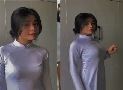 Em áo dài mông tròn rất phê